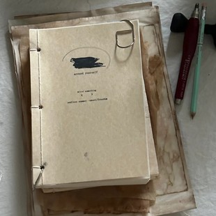 Red Riding Book Same Style Thread-Coated A5 Niche Blank Notebook Retro Simple Ins Style Thickened Notepad Handbook