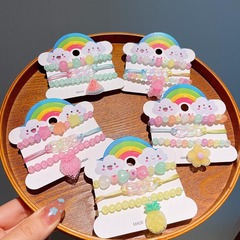 New Children's Glow-in-the-Dark Bead Bracelet Fashion Student Girl Compatible Bracelet Accessory Set with Cartoon Fruit