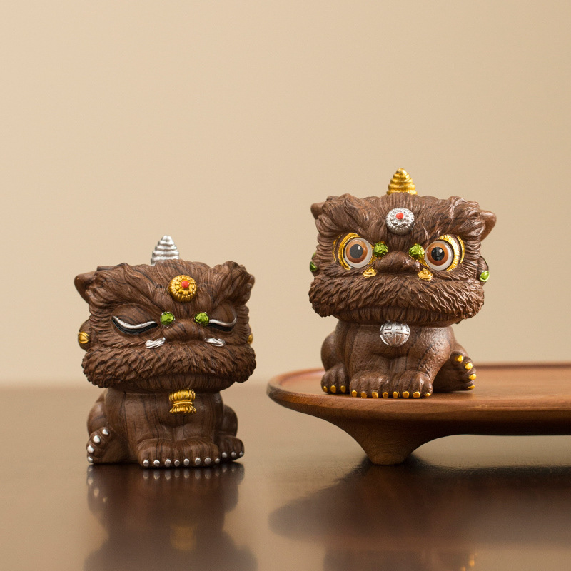 Guochao 佛山獅子舞クリエイティブ装飾品ハイエンドニッチデスクトップティーテーブル装飾工芸品誕生日ギフト|undefined