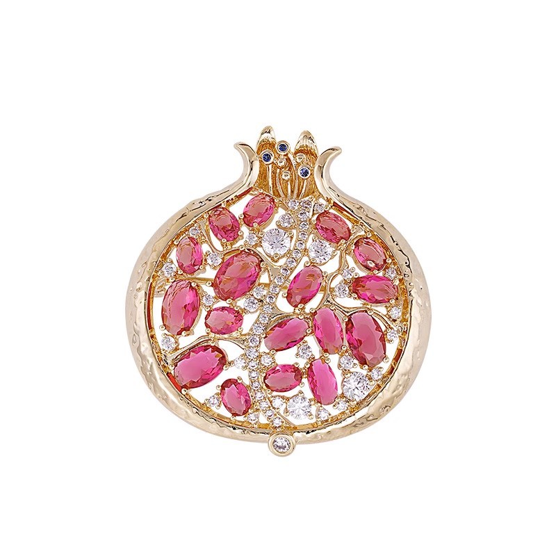 Spilla a forma di melograno rosso accessorio gioiello elegante_voghion.com