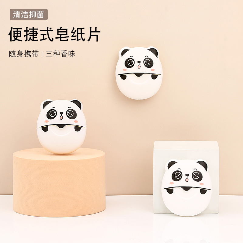 Jabón desechable al aire libre viaje jabón portátil papel estudiante niños mano lavado pieza dibujos animados jabón portátil papel