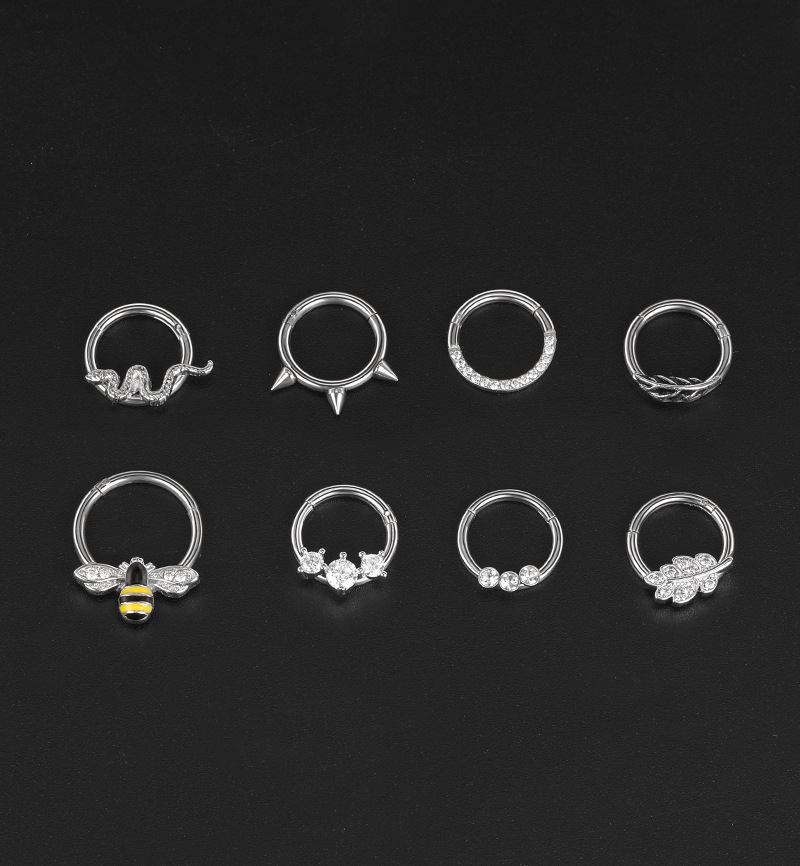 Pointed labret stud close-up product detail