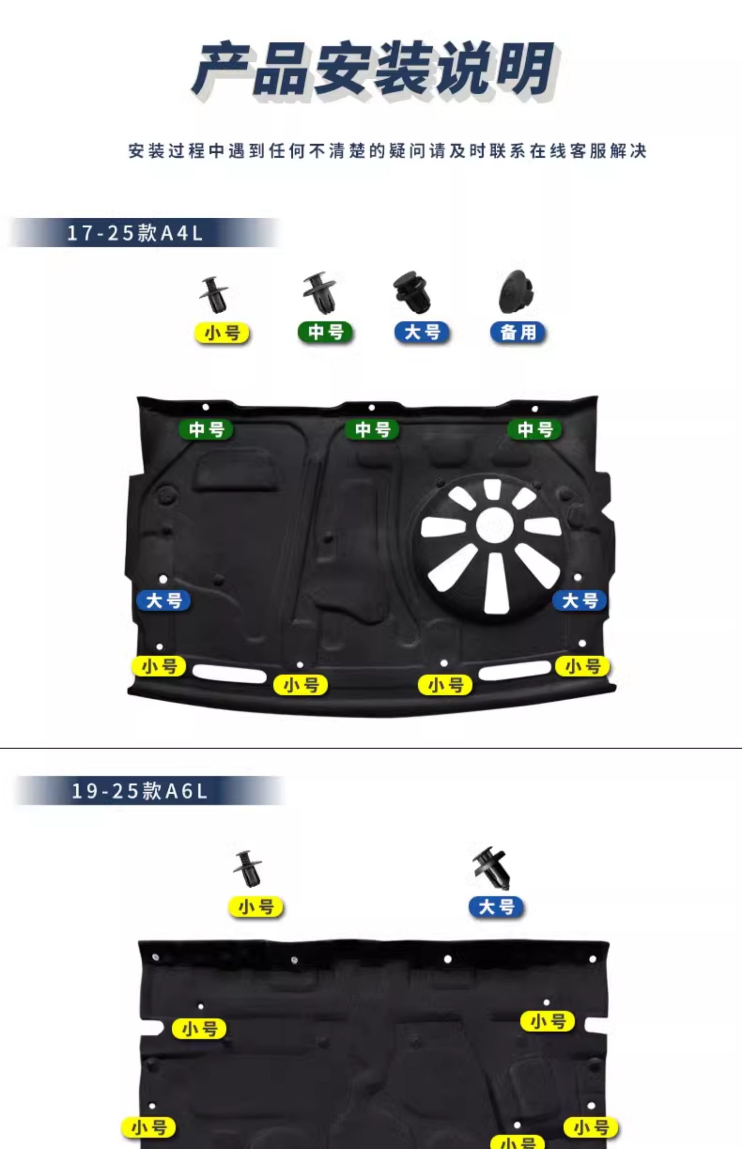 Suitable for 12-25 Models of Audi A6L A4L A7L Trunk Soundproofing Cotton and Trunk Lining Soundproofing Modification