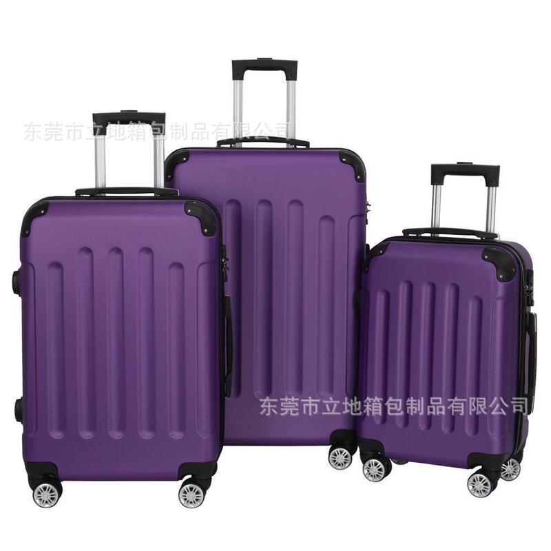 Travel Abs Hard-Shell Luggage Trolley Cabin Suitcase Set with Combination Lock Carry-On Suitcase