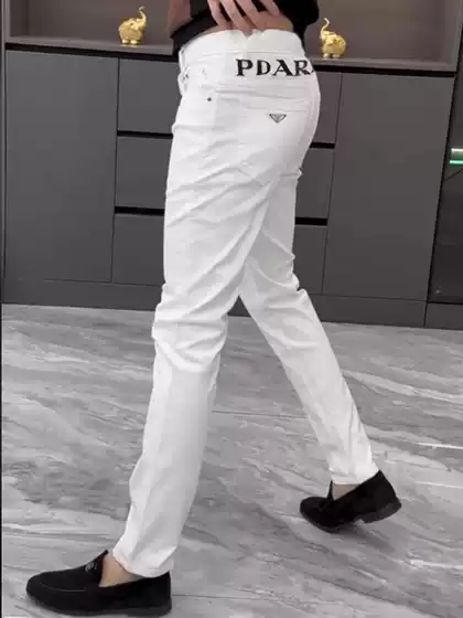 Spring and Autumn Fashion High-end European and American Fashion Brand Black Jeans Men's Slim-fit Stretch Casual Trendy Leg Trousers