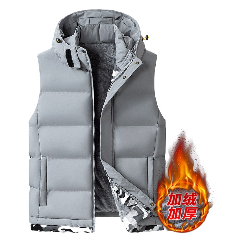 M-10XL lambswool cotton vest men's autumn and winter high-end sports new fleece-lined warm plus size outer wear vest
