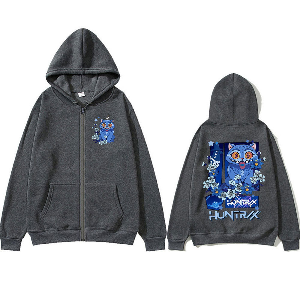 2025KPop Demon Hunter Movie DerpyTiger Zipper Hoodie Fashion Hip Hop…