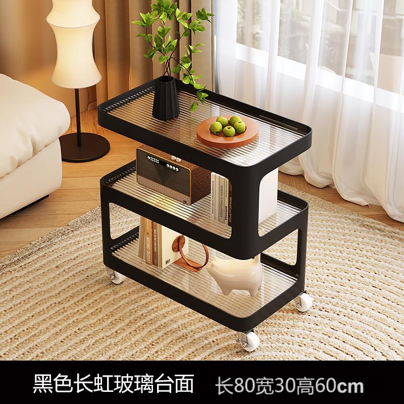 [업그레이드 모델] 나이트 블랙 + 80*30cm 창홍 유리 + 센서 라이트 스트립 [브레이크 유니버설 휠]