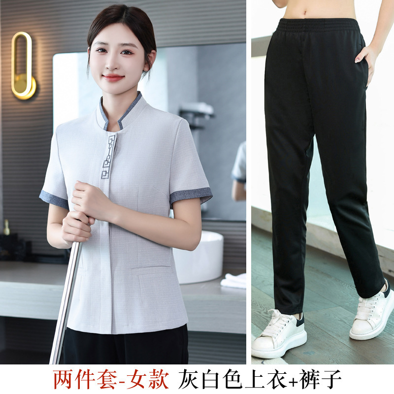 Women's white and gray single top + pants