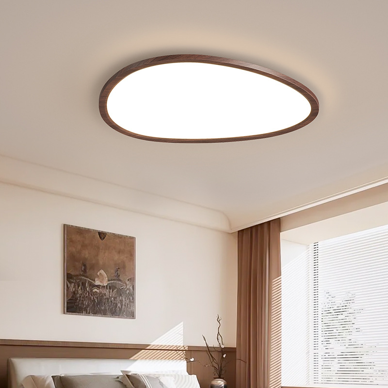 [Selección estricta] luz de techo de estilo medieval con patrón de nuez moderna y minimalista crema de viento ultra delgada protector de ojos lámpara de estudio LED