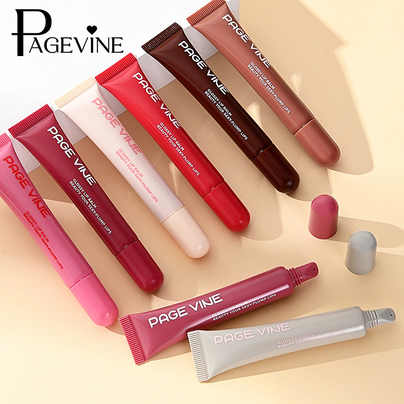 Transfronterizo PAGE VINE caja de teléfono esmalte labial cabeza redonda polipéptido lipstick lubricante líquido hidratante miel labial comercio exterior