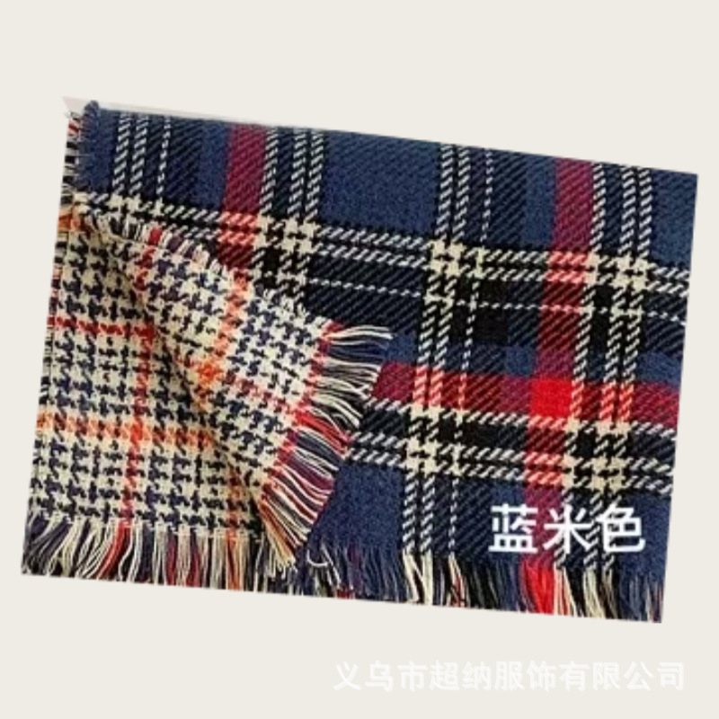 Invierno nuevo bufandas a cuadros de cachemira suave pegajosa flange collar retro grueso calentamiento al por mayor