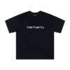 Black embroidered white letters