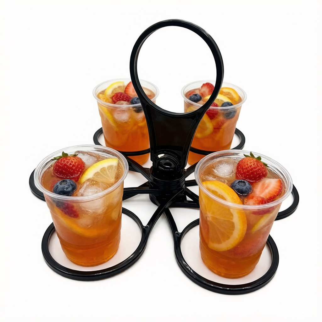 多功能便携折叠提杯器防烫不变形Portable Party Holder-6杯批发