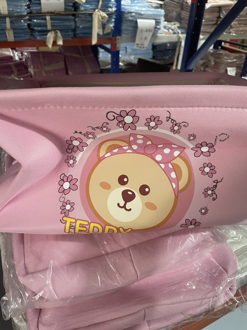 跨境亚马逊婴儿粉色圆点收纳篮帆布收纳盒衣物折叠便携防尘