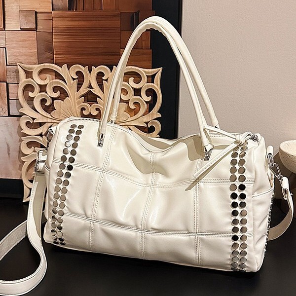Cross-Border Street Style Rivet Hot Girl Tote Bag for Women 2026 New Versatile Casual Large Capacity Shoulder Crossbody Bag Cross-Border Street Style Rivet Hot Girl Tote Bag for Women 2026 New Versatile Casual Large Capacity Shoulder Crossbody Bag