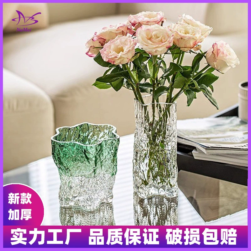 Новая Современная прозрачная зеленая стеклянная ваза с улучшенными чувствах, украшение для гостиной, цветок, гидропонный обеденный стол, домашний Креатив