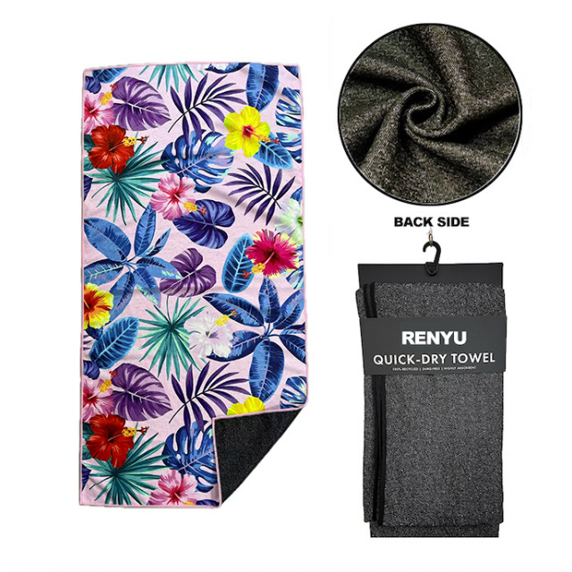 Grs Factory Recycled Ant Cloth Rpet Material Printed Beach Towel Digital Printed Towel
