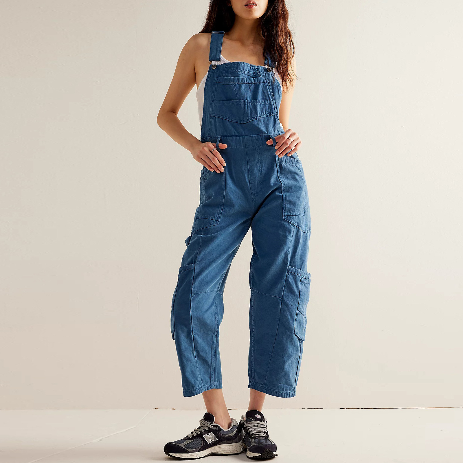 Pantalones vaqueros largos para mujer de Amazon, nuevos, casuales, holgados, sin mangas, overoles de mezclilla para trabajo, SU3563