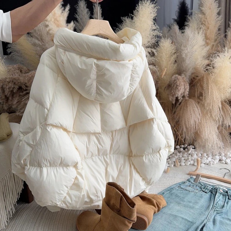 Off-White Short Hooded Cotton Jacket for Women, 2026 Winter New Style, Winter Cotton Coat, Puffer Jacket, Warm Cotton Padded Jacket Off-White Short Hooded Cotton Jacket for Women, 2026 Winter New Style, Winter Cotton Coat, Puffer Jacket, Warm Cotton Padded Jacket
