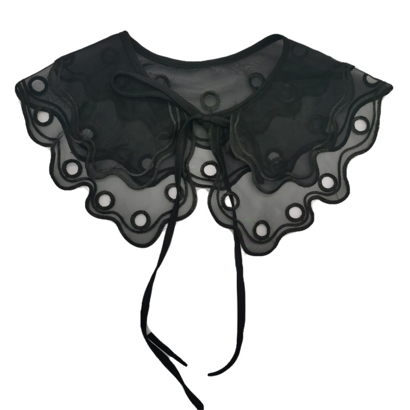 Estilo caliente Four Seasons Ropa de mujer universal Doble cuello falso Flor con cordones Bowknot Cuello de muñeca Chal con comercio electrónico transfronterizo