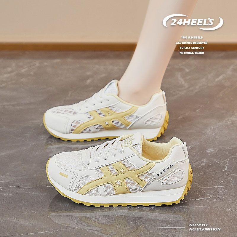 Dexun Little White Shoes Mujer Mesh Transpirable 2025 Verano Nuevo todo fósforo Super Fire Forrest Shoes Casual Single Net Running Shoes