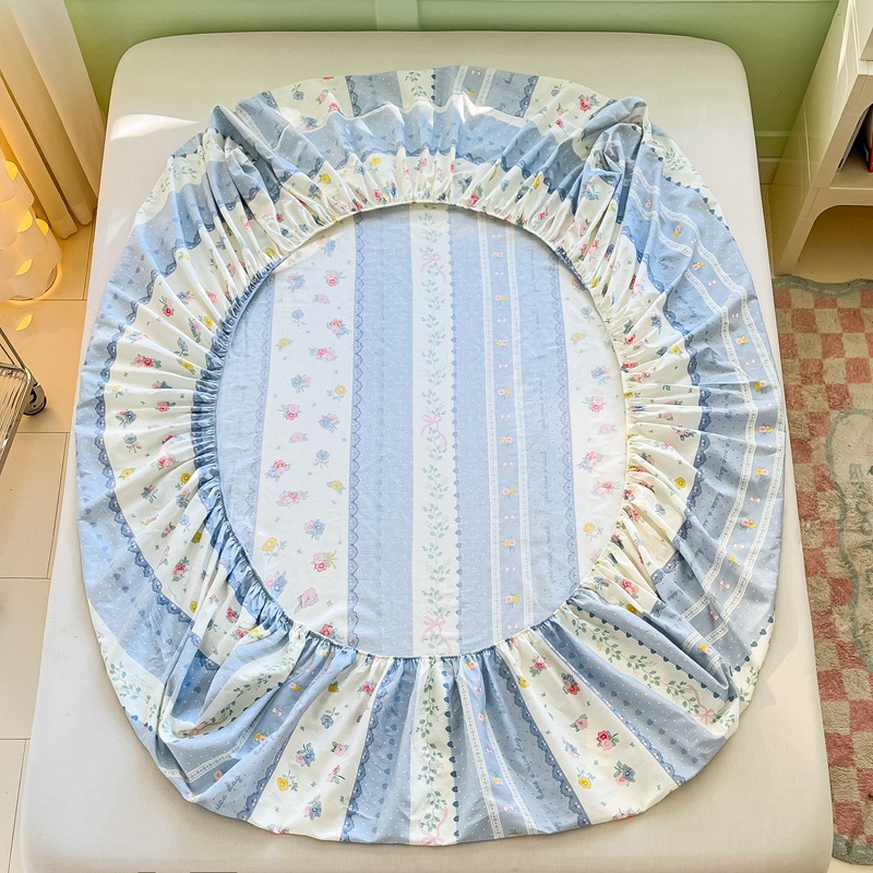 Juego de Sábanas Ajustables de Algodón, Juego de Sábanas Estampadas de Algodón Puro de 40 Hilos, Juego de Ropa de Cama para Estudiantes, Venta Directa de Fábrica