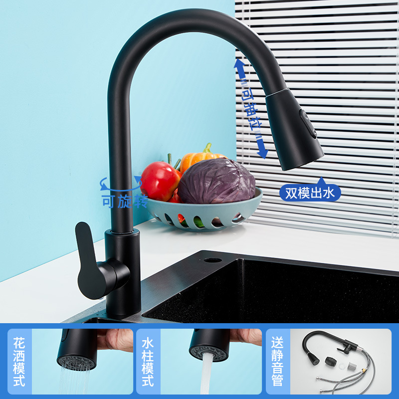 B1 estilo caliente y frío elegante negro (modo dual) acero inoxidable 304