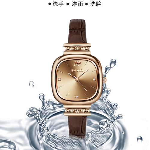 A Brand Women's Fast Shipping Fashion Waterproof Lady Light Luxury Square Sugar Quartz Watch for Dropshipping