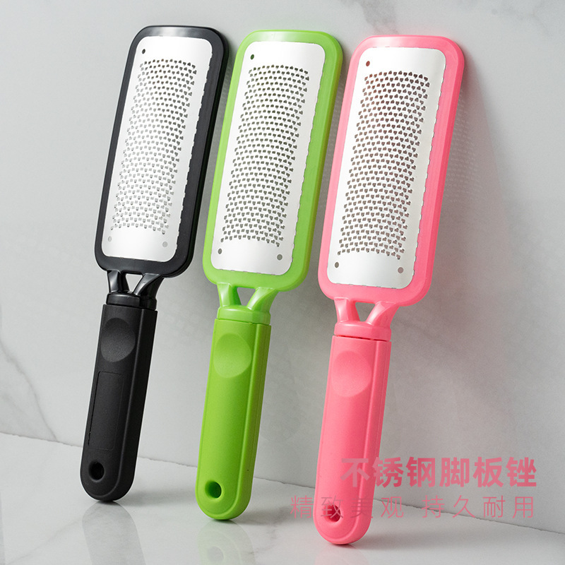 Manufacturer wholesale 304 steel dead skin removal double-sided stainless steel foot file pedicure remove calluses foot rubbing foot grinding artifact