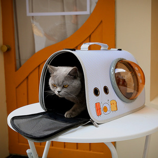 Portable and Breathable Outing School Bag, Space Capsule Shoulder Bag, Dog Portable Cat Cage, Pet Carrying Bag
