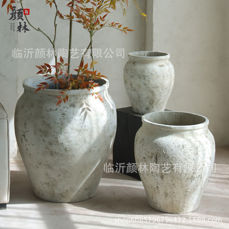 Retro hacer viejos frascos de cemento de gran calibre de alto estilo flores de la ventana de la sala de estar del departamento de ventas decoración del centro comercial maceta verde