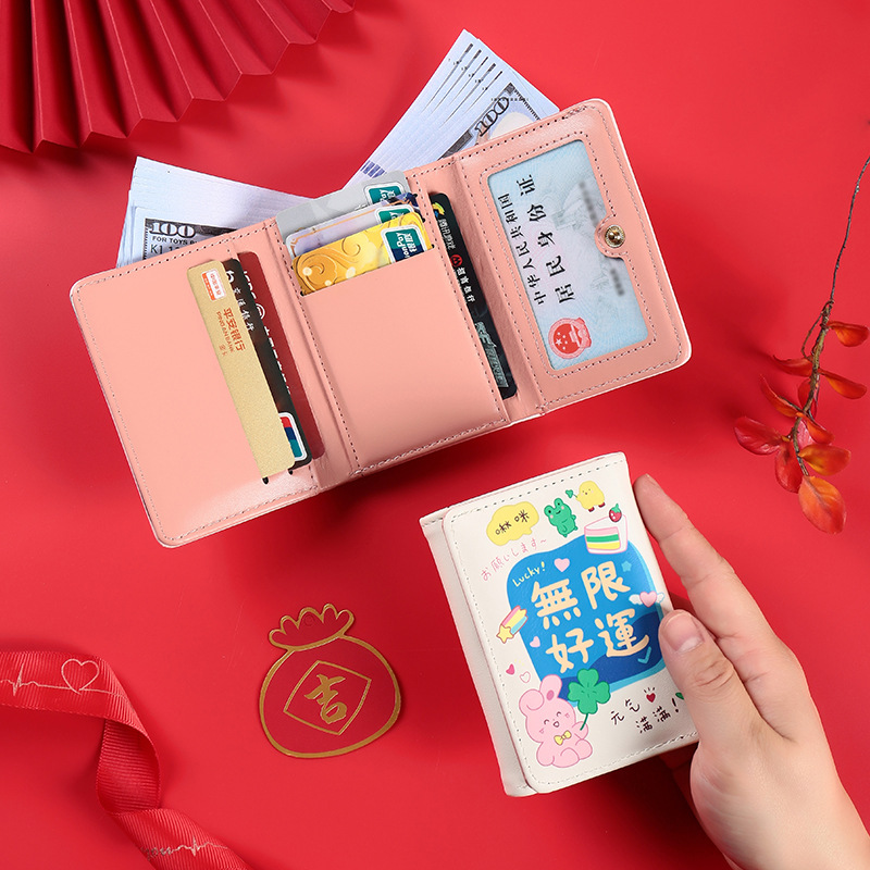 Cartera de tarjetas encantadora para mujeres multi-tarjeta billetera de gran capacidad de personalidad nicho antirrobo cepillo de tarjetas bancarias billetera de cambio de estudiantes