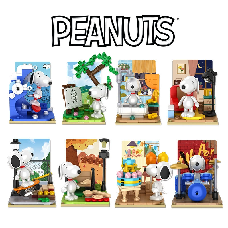 Hengsan S001 — набор отечественных строительных блоков, оригинальный Snoopy, слепой пакет, мультяшная сценка, сборная игрушка для детей и девочек