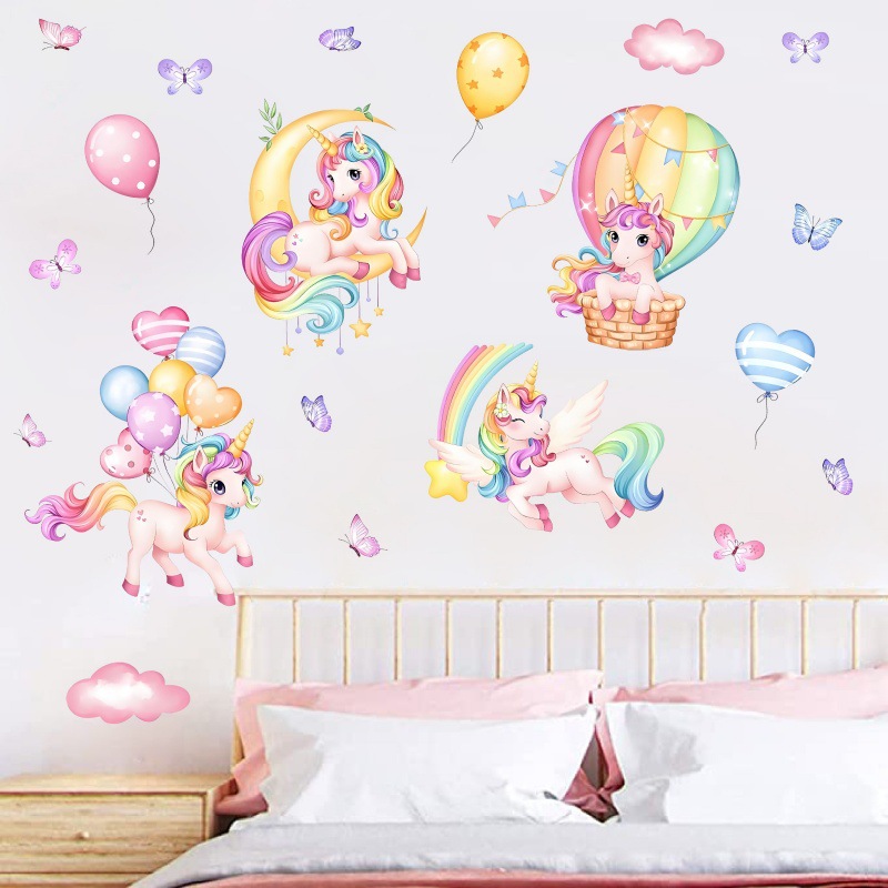 彩虹热气球星星云朵爱心自粘墙贴少女风卧室宿舍装饰贴纸