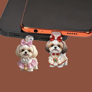 Beijing Dog Cross-Border Popular Acrylic Mobile Phone Dust Plug Pendant Type-C