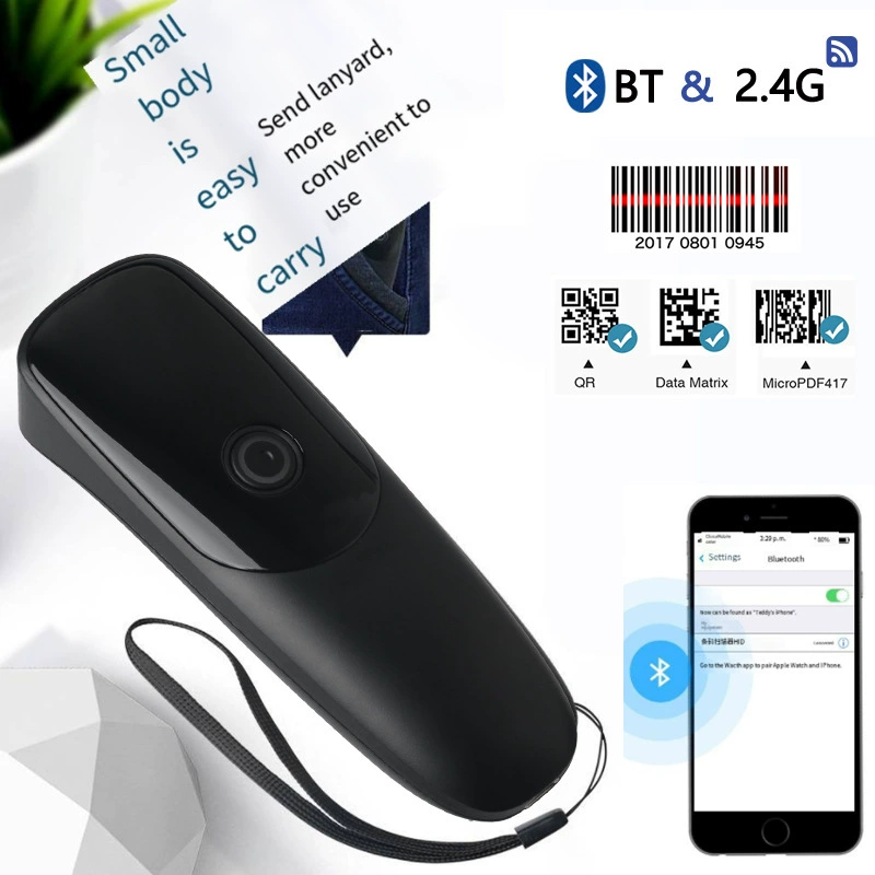Популярный портативный беспроводной Bluetooth сканер штрихкодов, двухмерный QR-сканер, сканер для выдачи со склада, оборудование для курьерского сканирования