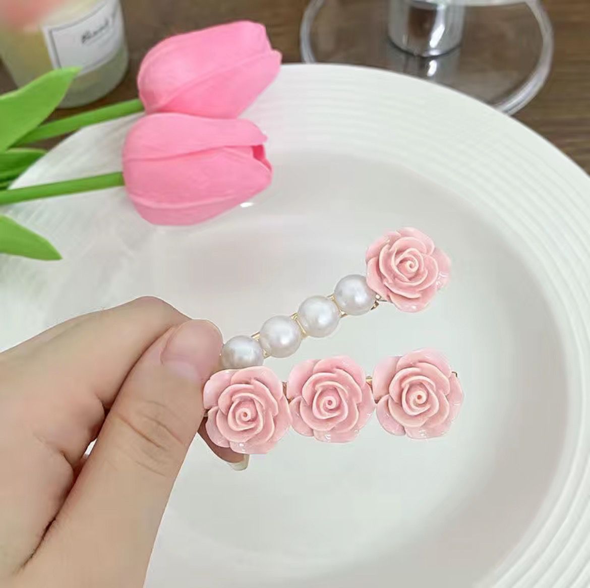 10g Weight Hair Clip Hair Accessories Type 1 Piece, 1 Pair Quantity Holiday, Daily Occasion Plastic Material Flower Pattern Women's Gender Sweet, Simple Style Style Women's Sweet Simple Style Flower Plastic Hair Clip 5