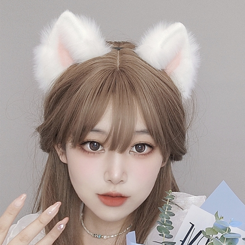 Simulación bestia oído de gato tocado lindo diadema de peluche Cosplay comic show props accesorios gato oído accesorios para el cabello
