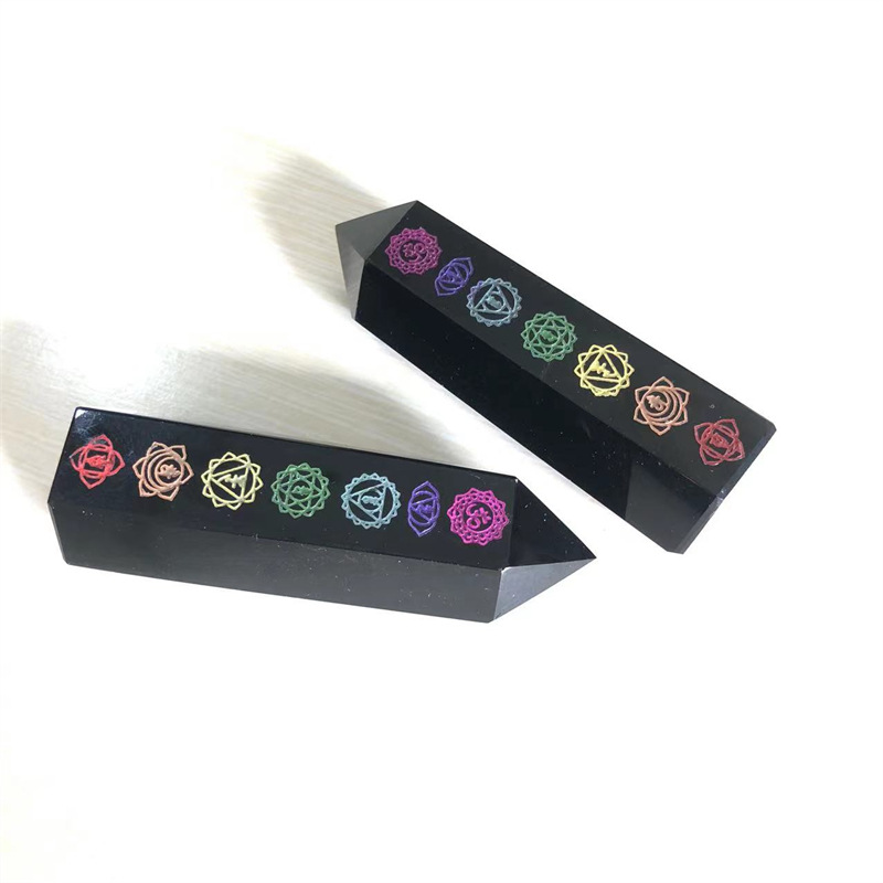 黑曜石七脉轮柱 (1)