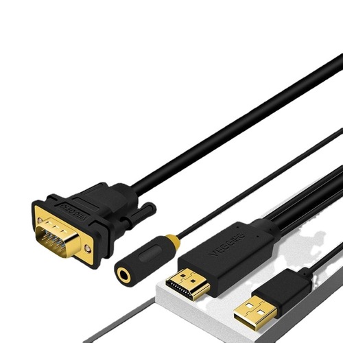 Weige HDMI to VGA direct cable set-top box connection monitor TV note HD cable with audio power supply