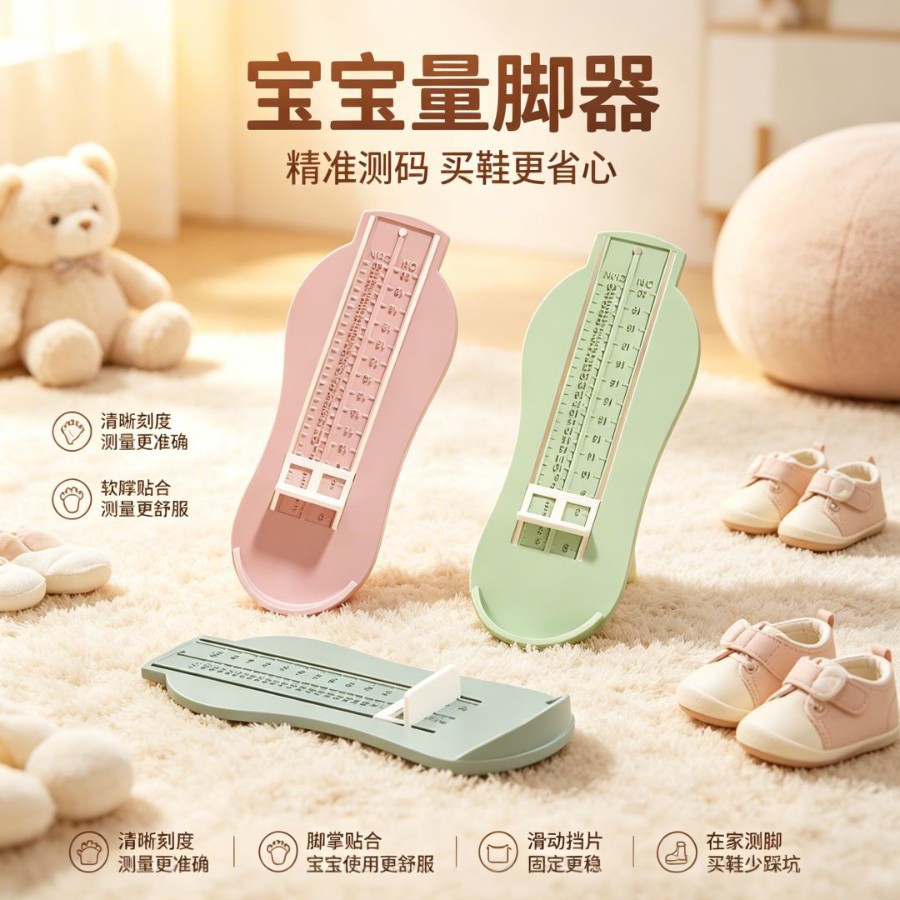 Baby Precision Foot Measuring Device Universal Children's Foot Length Measurer Simple Home Self-Measuring Shoe Size Tool for Babies