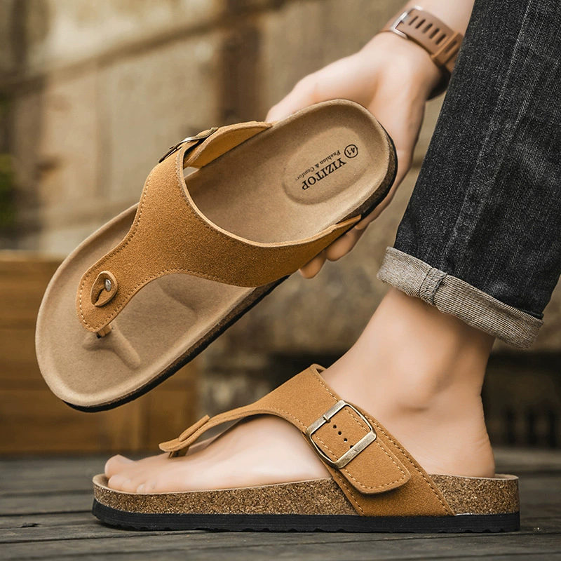 Мужские пляжные шлепанцы Boken 2025, новые летние, открытые, в стиле Birkenstock.