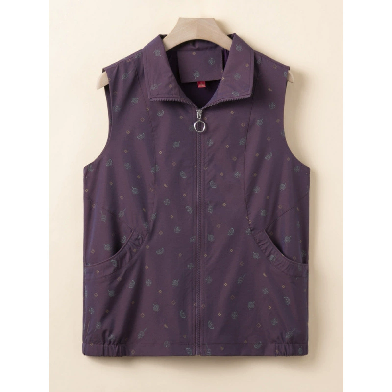 2025 новая одежда для мам, весенне-осенние жилеты, топы, жилеты среднего и пожилого возраста с цветочным принтом, женские верхние жилеты для бабушек