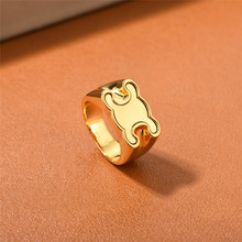 凯旋门系列金色饰面光面黄铜镀18k金色指环女个性简约时髦戒指