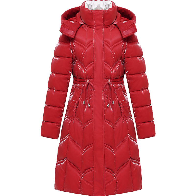 Cara brillante sin lavado ropa de algodón de pluma de invierno de mujeres nuevas ropa de algodón gruesa y delgada cintura delgada chaqueta de algodón