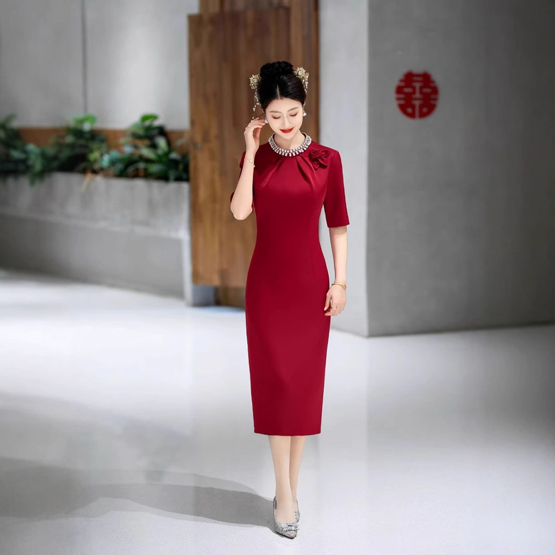 Bride Xi Mother-in-law Wedding Dress Cheongsam Evening Dress Dress 2025 New Style Young Wedding Mother Wedding Dress Noble Bride Xi Mother-in-law Wedding Dress Cheongsam Evening Dress Dress 2025 New Style Young Wedding Mother Wedding Dress Noble