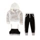 Girls suit new 2022 spring long-sleeved sweater + suspenders + sports pants ins Europe and the United States foreign trade children's clothing wholesale