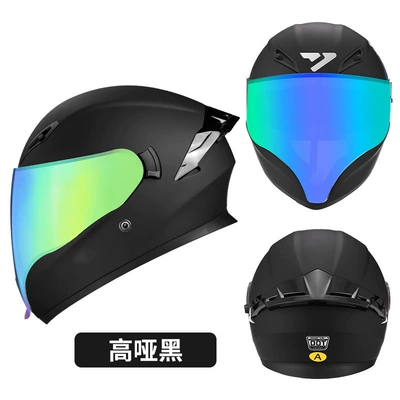 Motorcycle Helmet for Men and Women, Motosiklet kaskı (dəbilqə) - 3cdot-certified-matte-black-color-plated-mirror-transparent-mirror-m53-55-head-circumference
