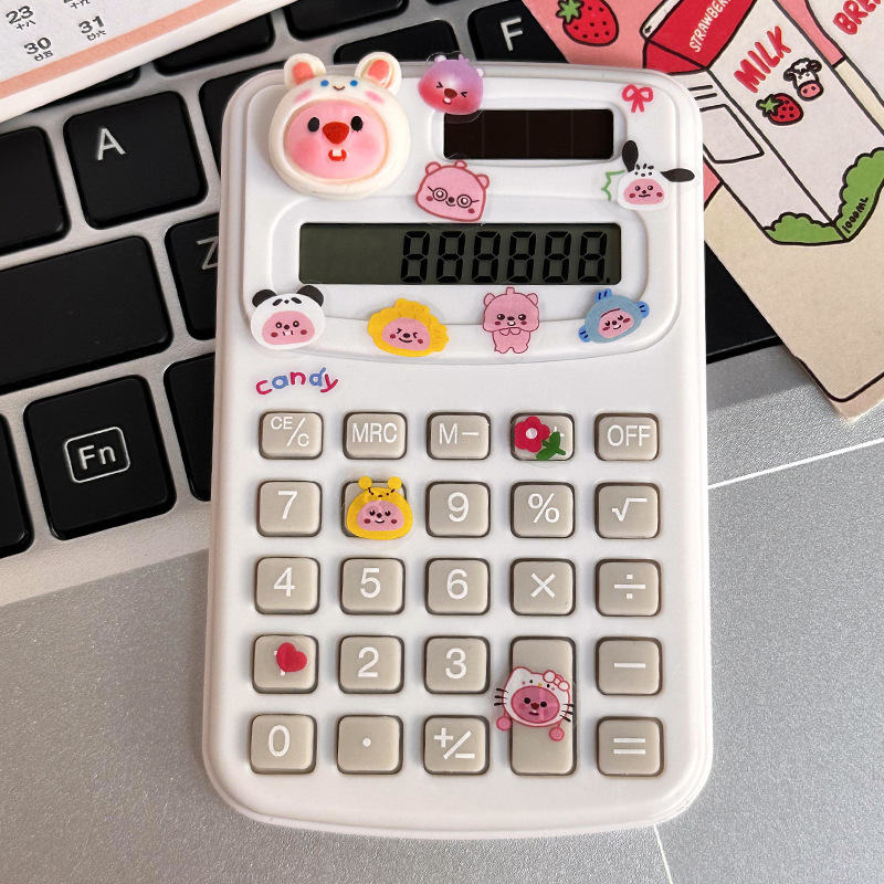 Calculadora de dibujos animados lindo creativo estudiante cultura de oficina producto de alto valor mini computadora portátil al por mayor